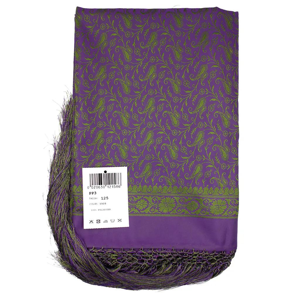 Mantón Adamascado Tradicional 125x125 cm – Estilo Siglo XIX con  mod pp3