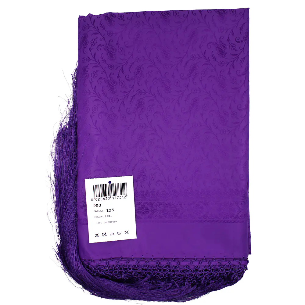 Mantón Adamascado Tradicional 125x125 cm – Estilo Siglo XIX con  mod pp3