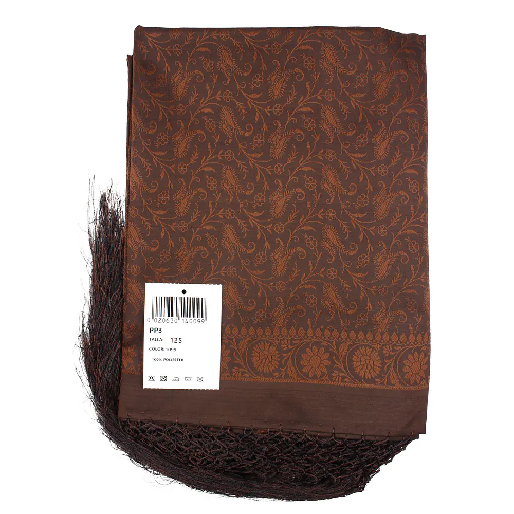 Mantón Adamascado Tradicional 125x125 cm – Estilo Siglo XIX con  mod pp3