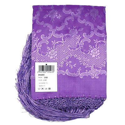 Pañuelo Regional 140x140 cm con Fleco 30 cm | Mantón Tradicional Mod morados