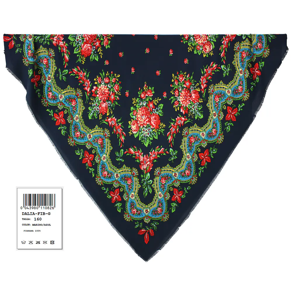 Mantón de Merino 100% Fibra para Traje Regional | 160 cm