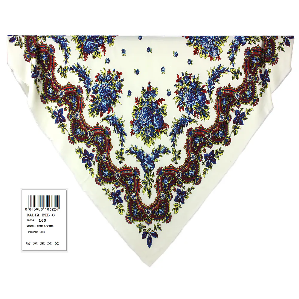 Mantón de Merino 100% Fibra para Traje Regional | 160 cm