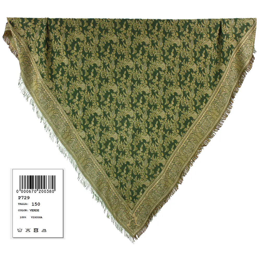 Mantón baturra regional de Viscosa (150 cm) – Elegancia Versátil para Indumentaria