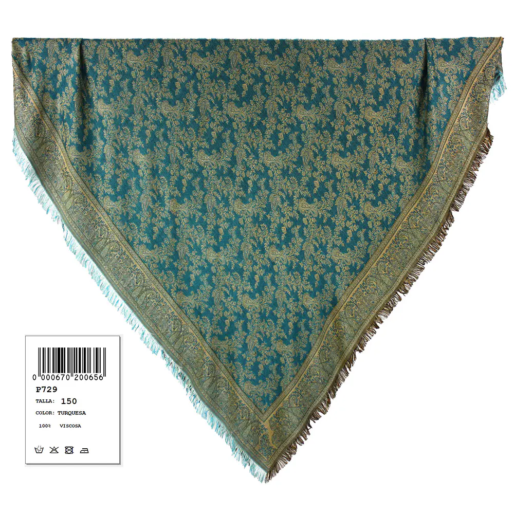 Mantón baturra regional de Viscosa (150 cm) – Elegancia Versátil para Indumentaria