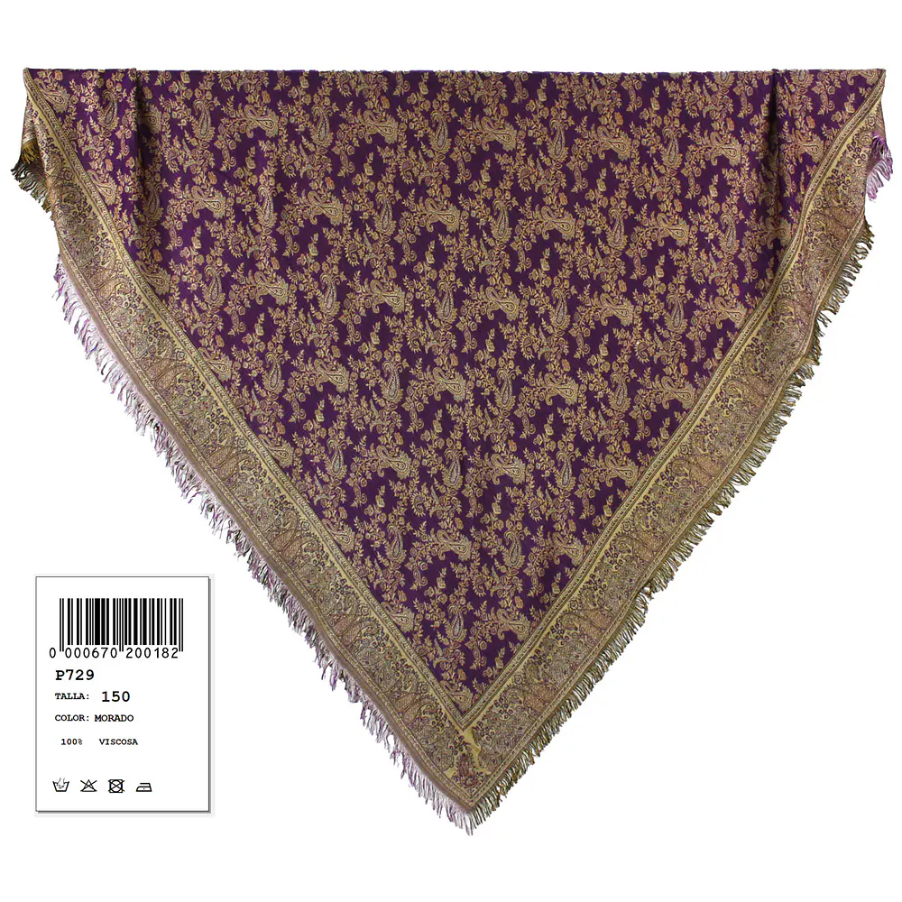 Mantón baturra regional de Viscosa (150 cm) – Elegancia Versátil para Indumentaria