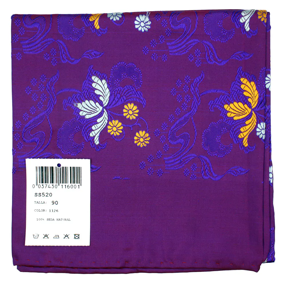 Pañuelo de Seda Espolinada 90 cm – Indumentaria Popular de Categoría Superior