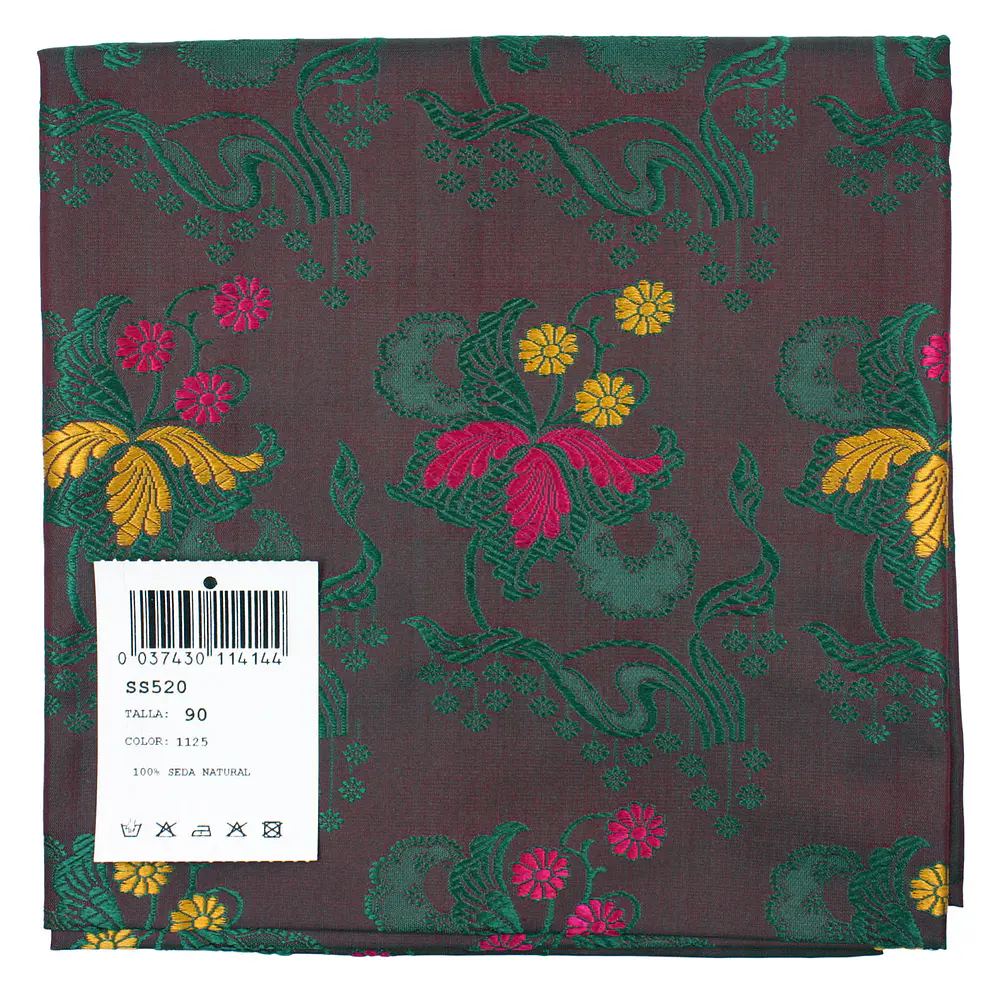 Pañuelo de Seda Espolinada 90 cm – Indumentaria Popular de Categoría Superior