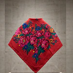 Pañuelo de Baturra para Niña Rojo Floral en Viscosa (70x70 cm)