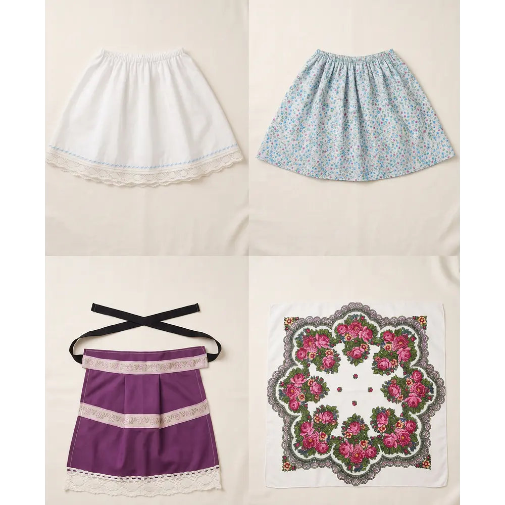 Conjunto de Baturra para Niña (9 a 12 meses) - 4 Piezas con Delantal Morado