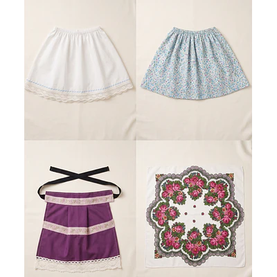 Conjunto de Baturra para Niña (9 a 12 meses) - 4 Piezas con Delantal Morado