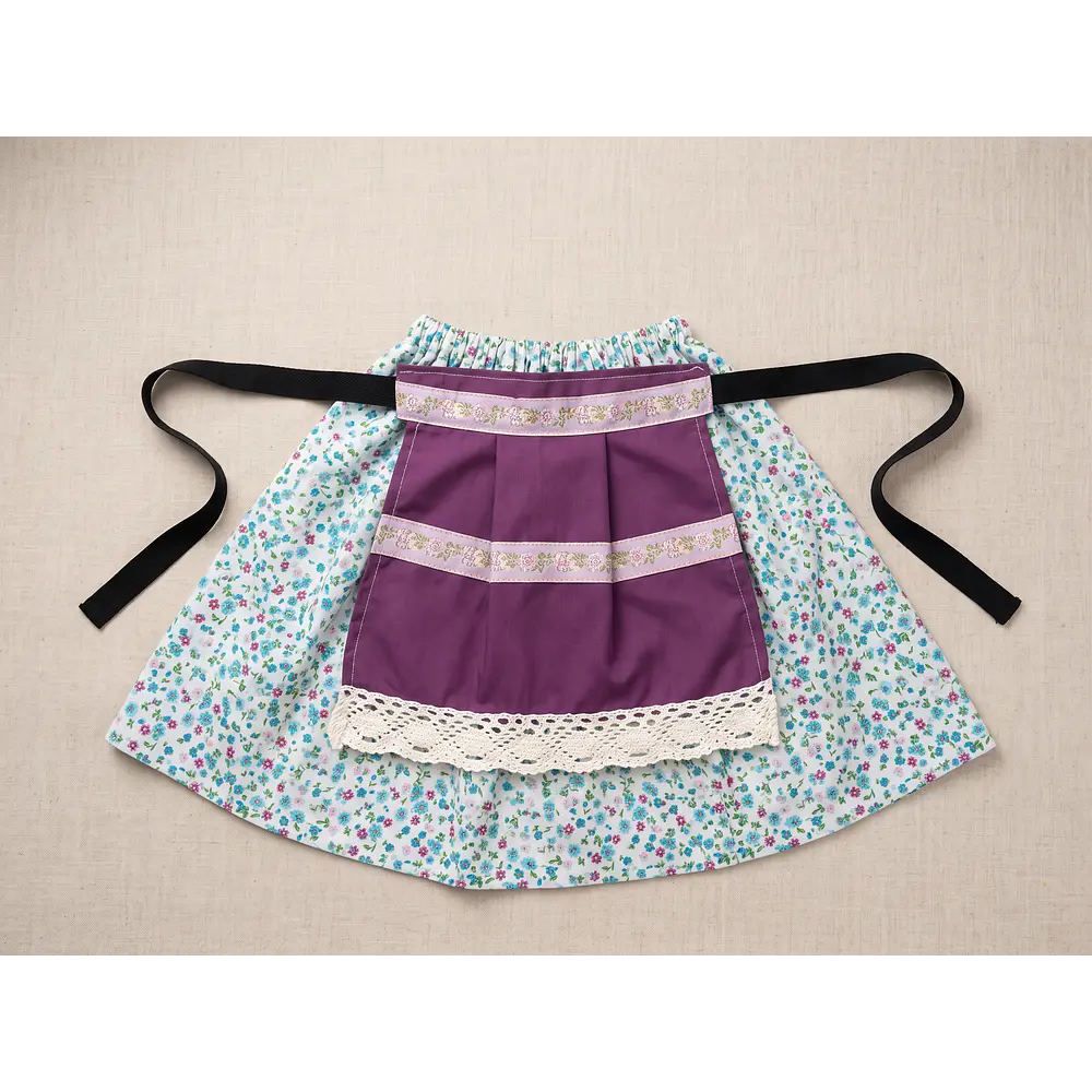 Traje de Baturra para Bebé (6 a 9 meses) - Conjunto 4 Piezas con Delantal Morado
