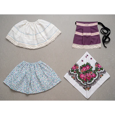Traje de Baturra para Bebé (6 a 9 meses) - Conjunto 4 Piezas con Delantal Morado