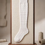 Medias de Baturra Blancas de Punto Grueso Calado (Talla Única)