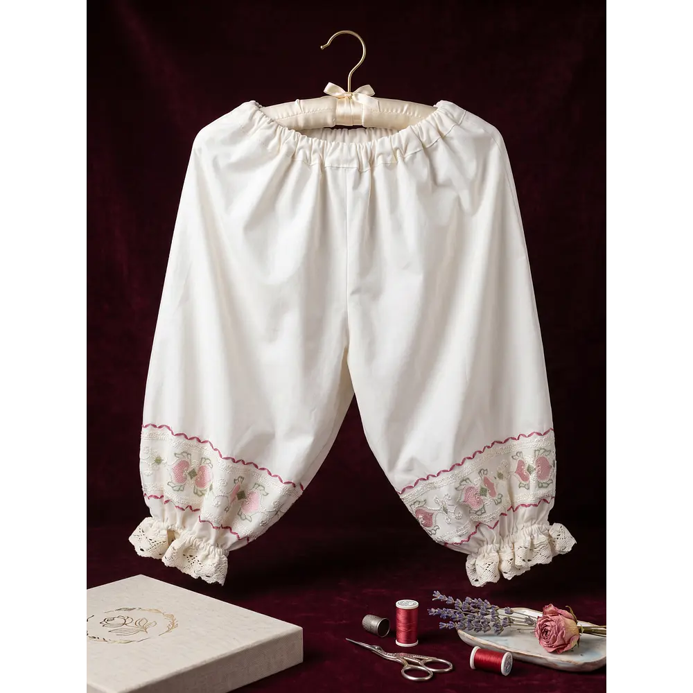 Pololos de Baturra para Mujer con Bordado Floral Rosa (Talla 38/42)