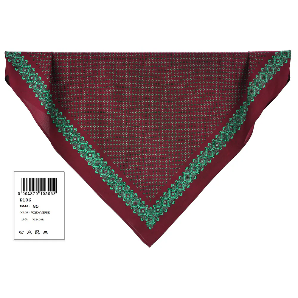 pañuelo viscosa 90 cms granate