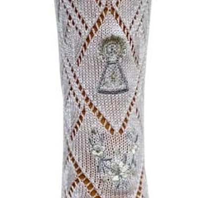 Medias bordadas Virgen del Pilar bordado plata – Tradición, elegancia y devoción  T 39/41