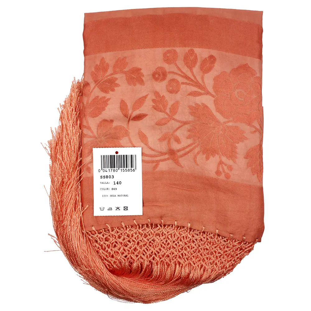 Mantón de Seda Natural 100% Estampado Floral Artesanal M 803-NUEVO COLORIDO