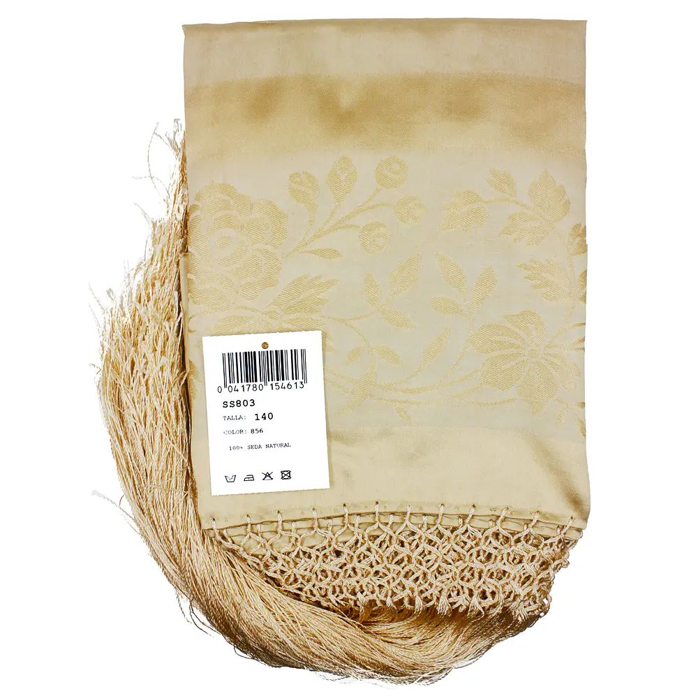 Mantón de Seda Natural 100% Estampado Floral Artesanal M 803-NUEVO COLORIDO