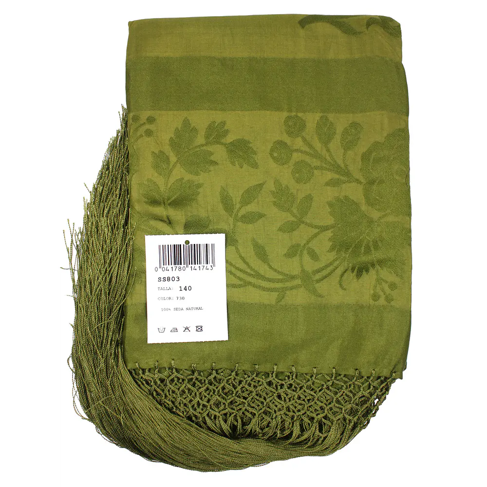 Mantón de Seda Natural 100% Estampado Floral Artesanal M 803-NUEVO COLORIDO