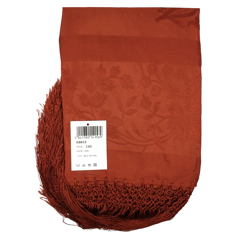 Mantón de Seda Natural 100% Estampado Floral Artesanal M 803-NUEVO COLORIDO