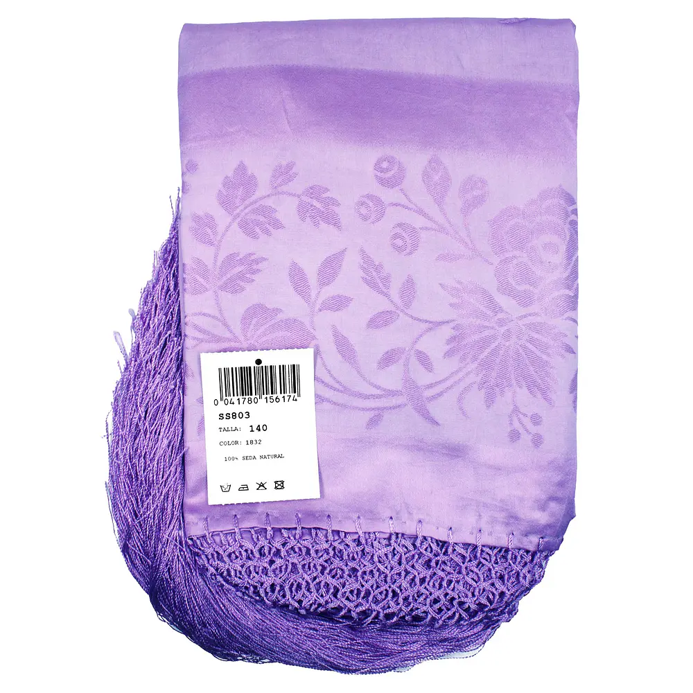 Mantón de Seda Natural 100% Estampado Floral Artesanal M 803-NUEVO COLORIDO