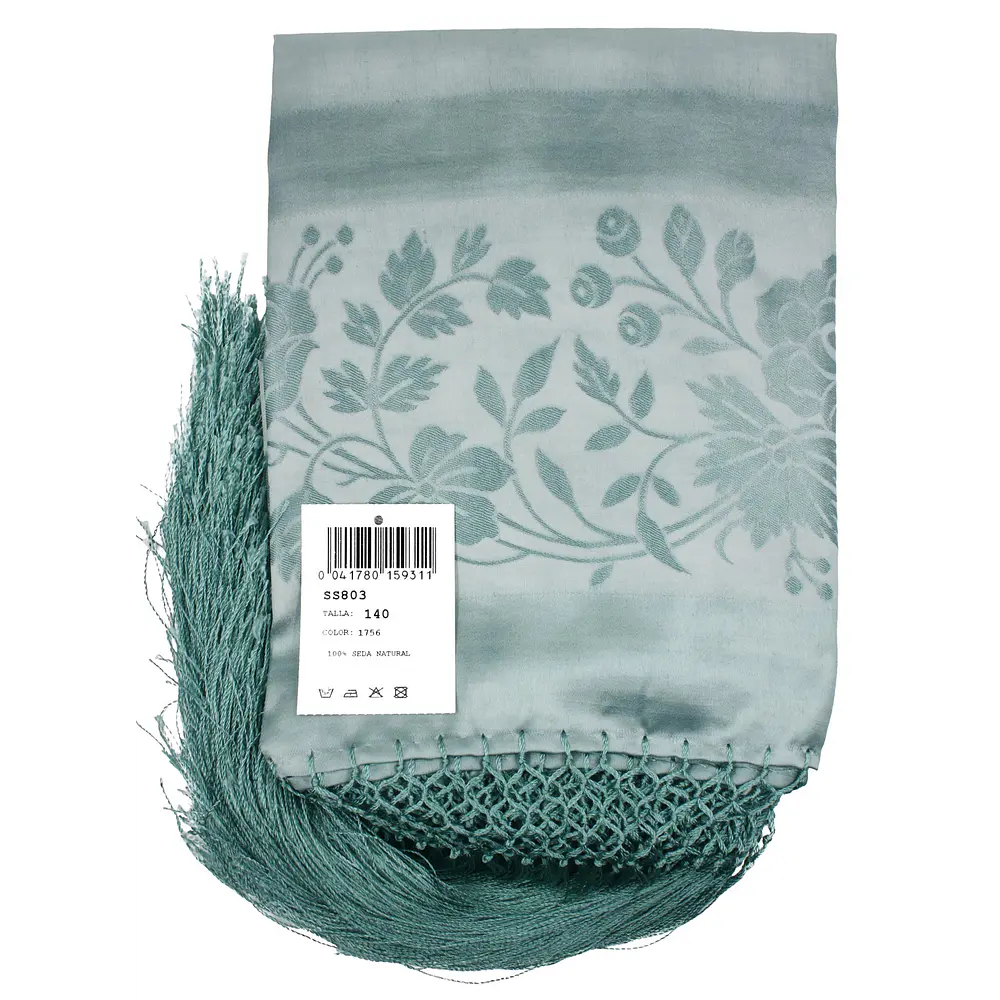 Mantón de Seda Natural 100% Estampado Floral Artesanal M 803-NUEVO COLORIDO