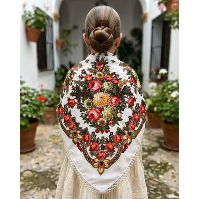 manton lanoso niña 90 cms fondo blanco estampado