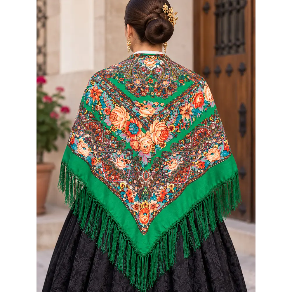 Mantón Regional  con Flecos  varios tonos novedad