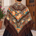 Mantón Regional  con Flecos  varios tonos novedad