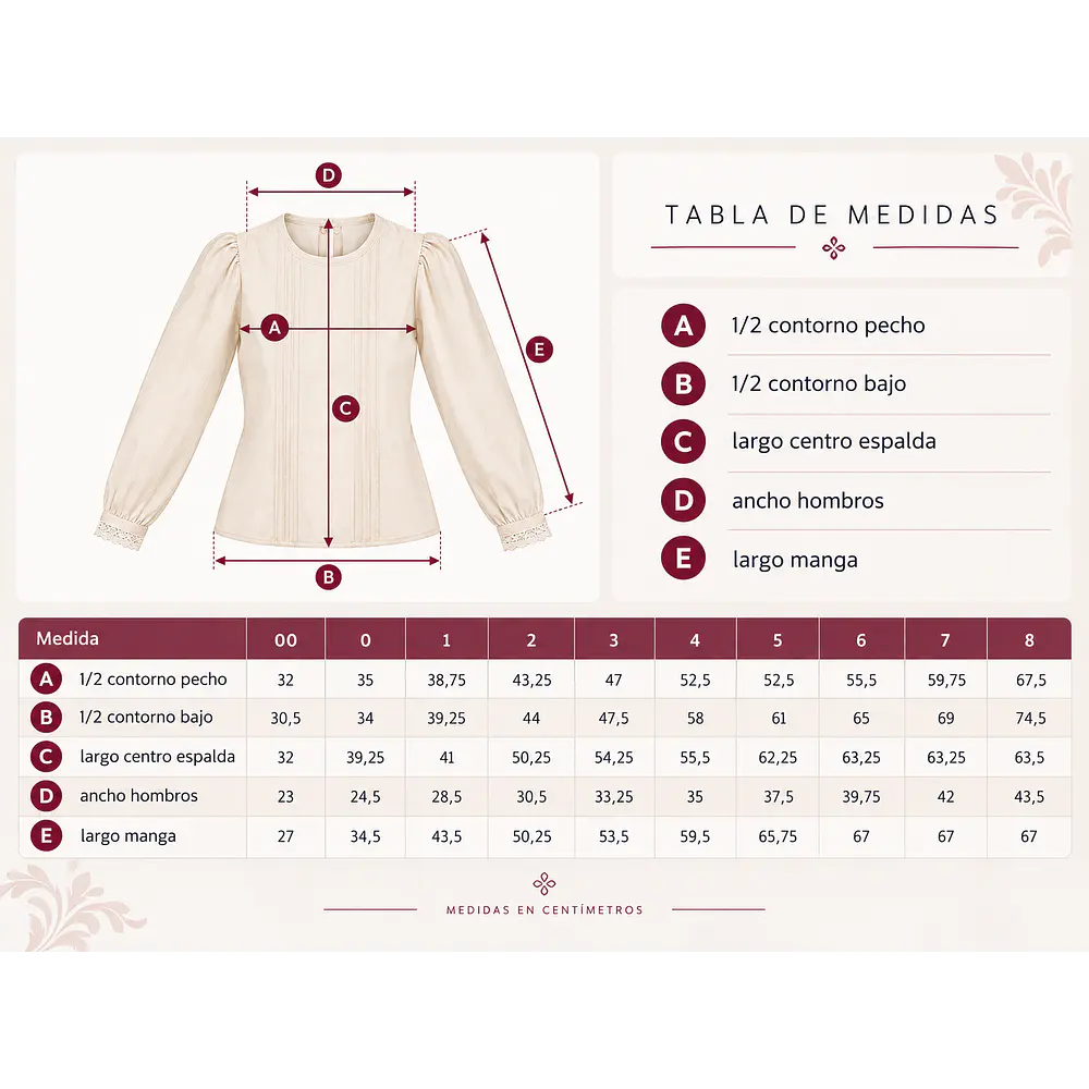 Camisa regional modelo entredos tono beige