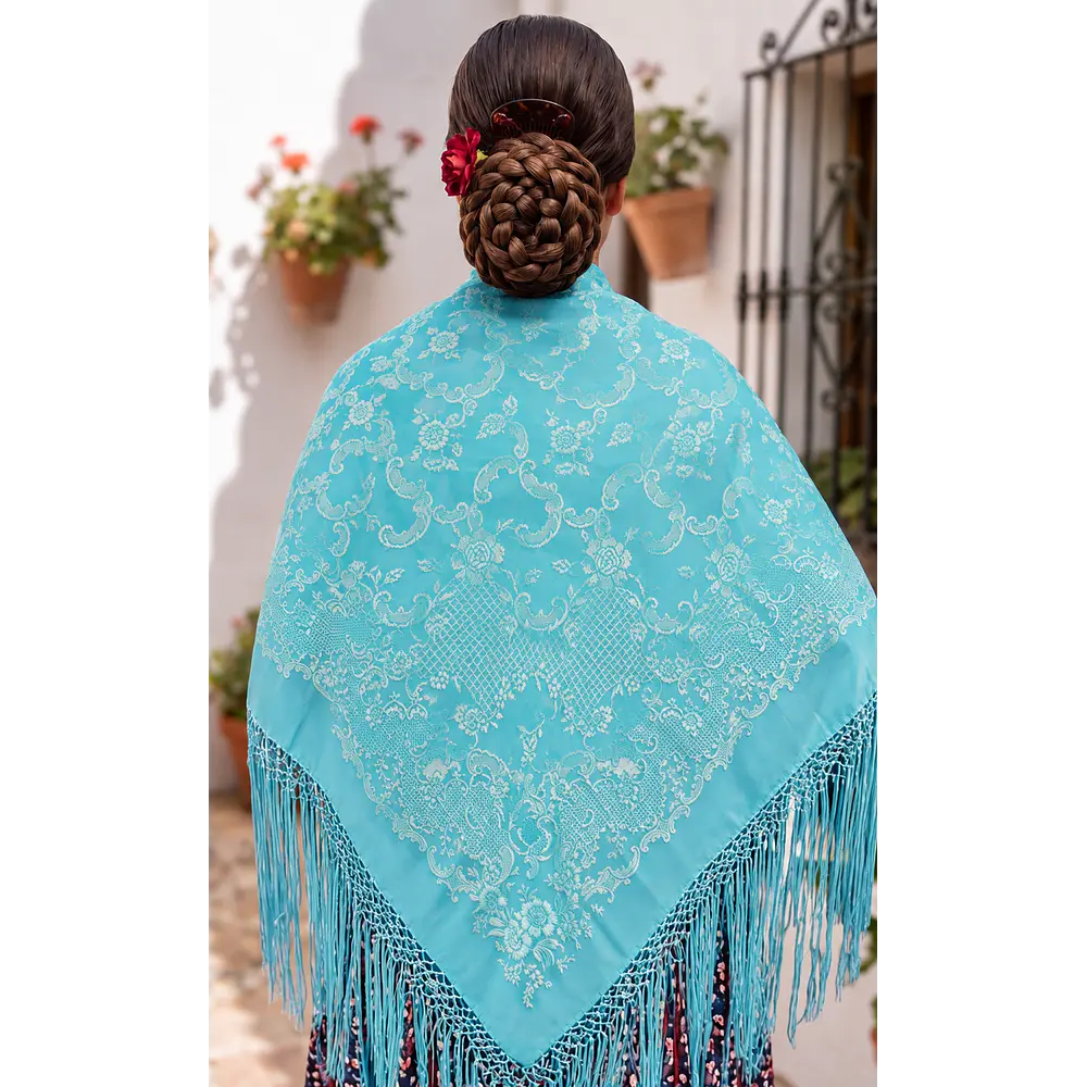 Manton regional baturra 140 cms rayon poliester celeste