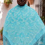 Manton regional baturra 140 cms rayon poliester celeste