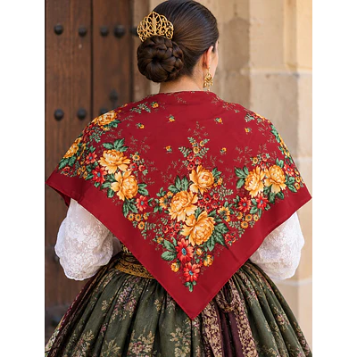 pañuelo regional 110 cms color teja