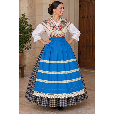 delantal largo 91 cms azul cielo baturra indumentaria