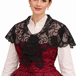 Mantilla  hombros Pico Aragonesa negra para Traje Regional
