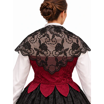 Mantilla  hombros Pico Aragonesa negra para Traje Regional