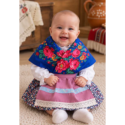 TRAJE BATURRA /REGIONAL NIÑA 6/9 MESES /4 PIEZAS