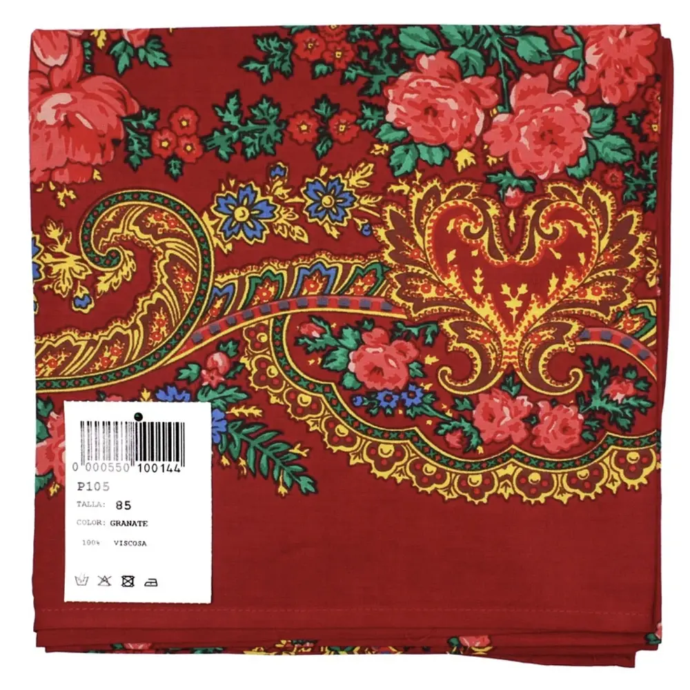 Pañuelo regional viscosa 85 cms floral