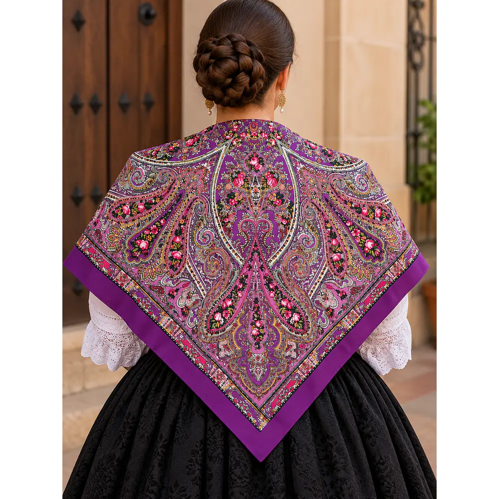 pañoleta tonos morados 110 cms