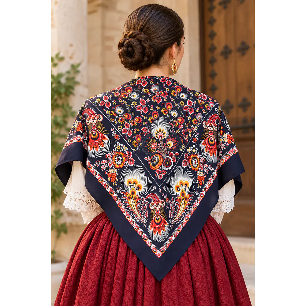 Pañuelos de Algodón para Indumentaria Tradicional  Reproducción S. XIX varios tonos