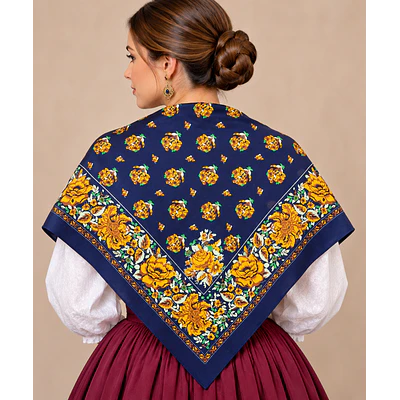 Pañuelo regional baturra indiana algodon 120 cms Mod Moncayo varios tonos 