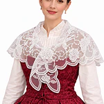 Mantilla  hombros Pico Aragonesa blanca  para Traje Regional