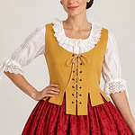 Corpiño Regional Color Mostaza con Cordones y Detalles Tradicionales – Talla XXL