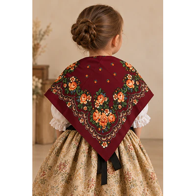 Pañuelo Regional Infantil - Rosa Tradicional (70x70 cm)