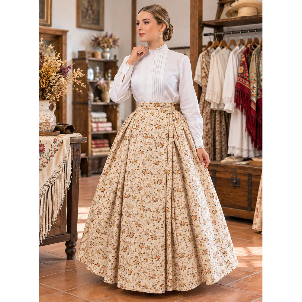 Falda regional baturra T 42/44 Mod Mostaza