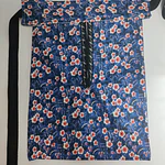 Faltriquera tradicional para falda  Diseño floral azul