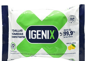 Toallas Desinfectantes Igenix X 50 Unidades Aroma Limón