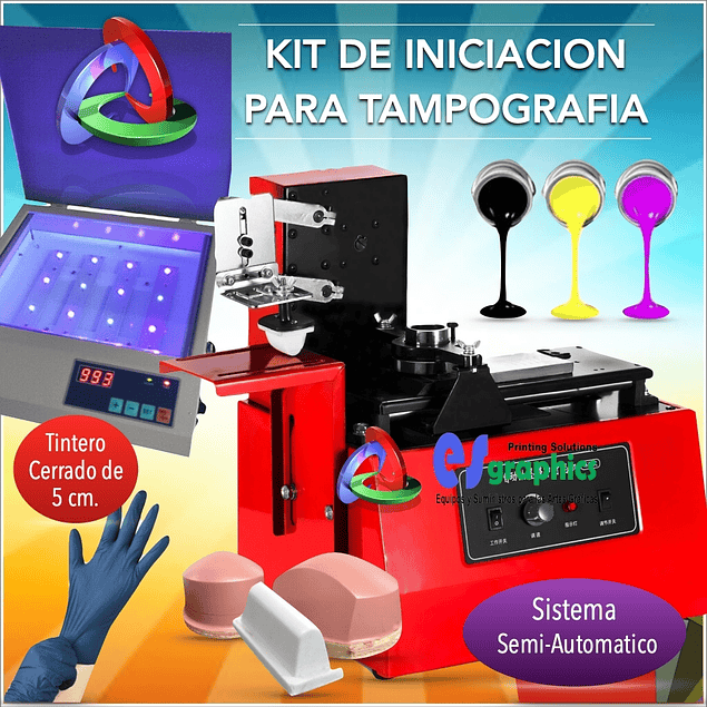 Kit De Tampografía Con Sistema Semiautomático Iniciación