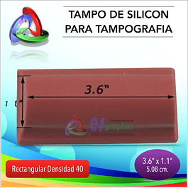 Tampo De Silicón Rectangular 90x28mm Dens40 Para Tampografía