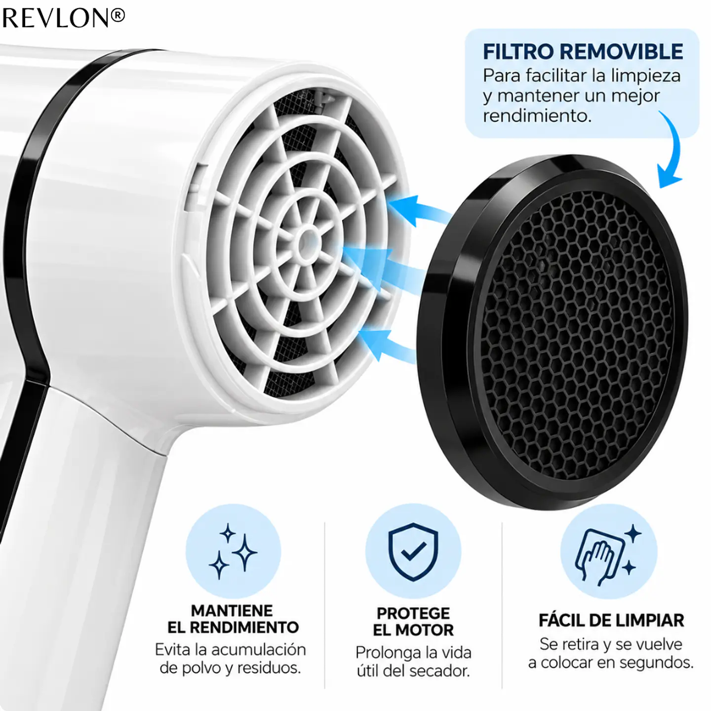 Secador Revlon Crystal Iónico 2000W Blanco 4